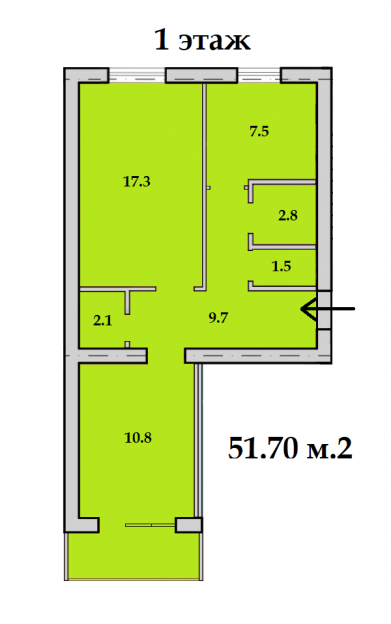 Фото 17 Продажа Квартир 2-к Гостомель за 13000 $ 51.7 м2