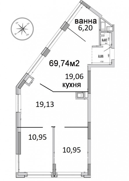 Фото 9 Продажа Квартир ВЛАСНИК Квартира 70м2 Дешевше Забудовника 807 $/м ЖК на Величковського