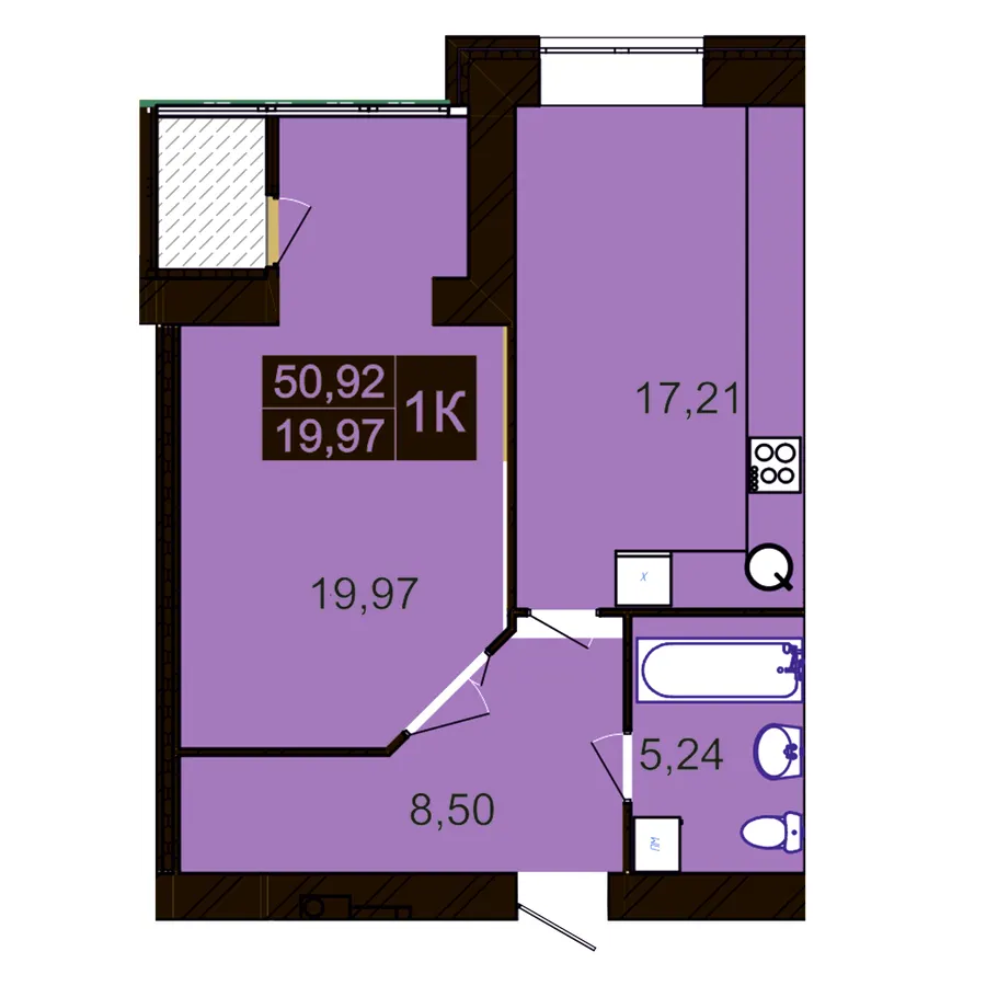 ЖК MILLENNIUM HILLS — 50.9 м²