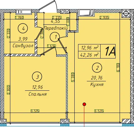 ЖК Петрівський квартал — 42.3 м²