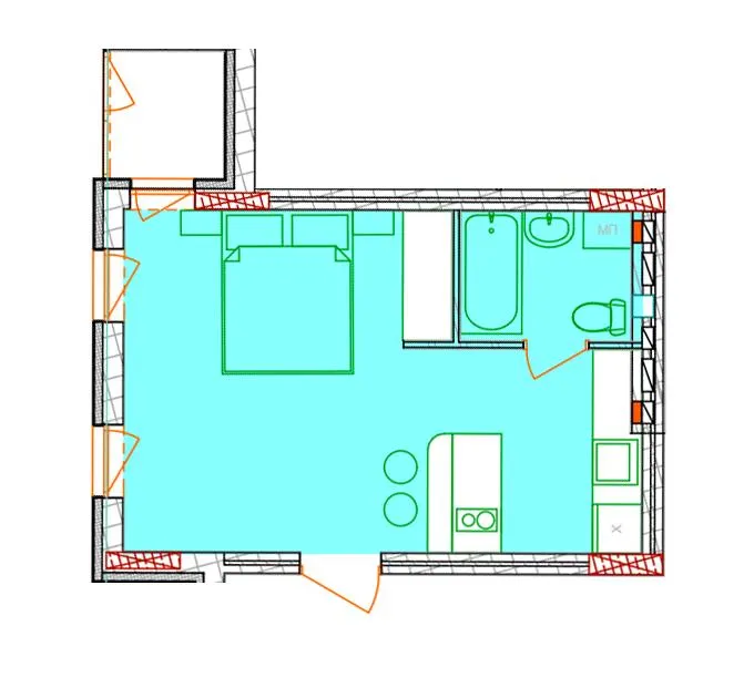ЖК Сонячний квартал — 28.1 м²