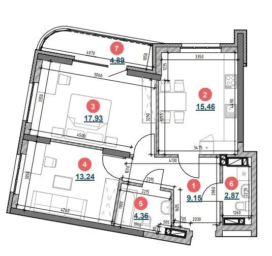 ЖК Берег Дніпра — 78.2 м²