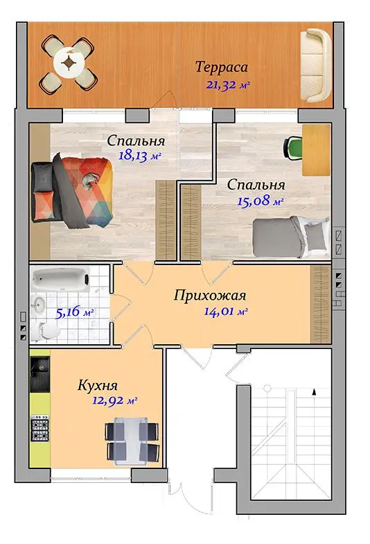 ЖК Княжичи — 65.3 м²