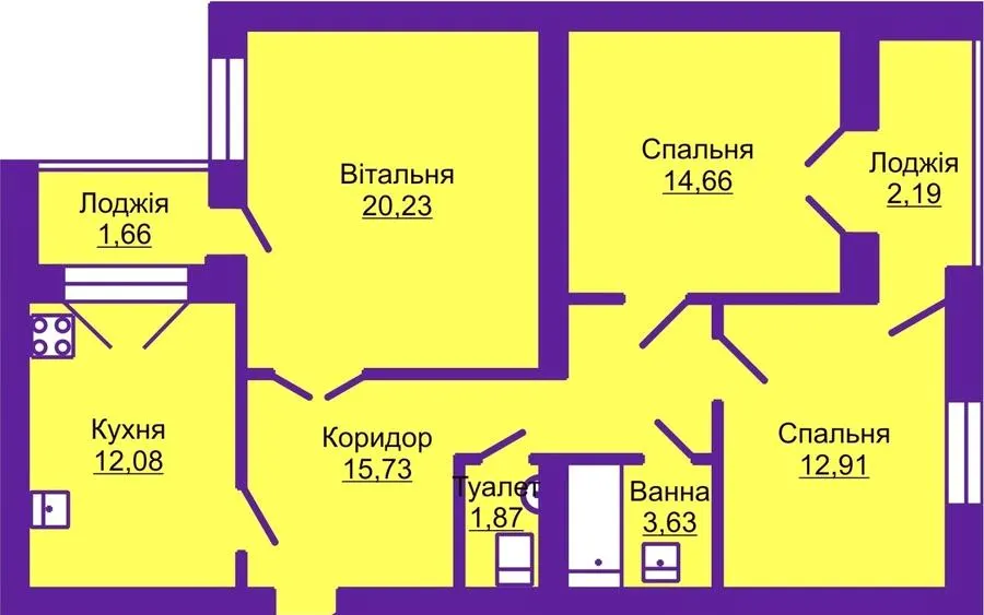 ЖК Шевченківський гай — 84.9 м²