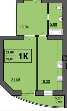 ЖК Europa Haus — 59.1 м²