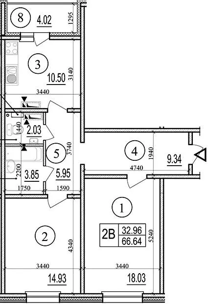 ЖК Эврика — 66.6 м²