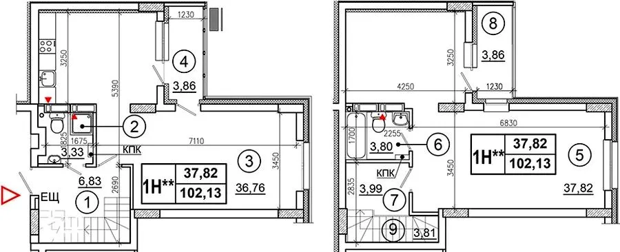 ЖК Еврика — 102.1 м²