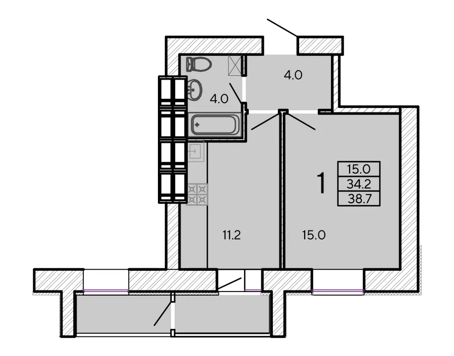 ЖК ZerNova — 38.7 м²