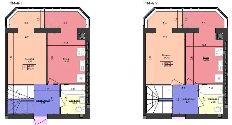 ЖК Південний квартал — 80.4 м²