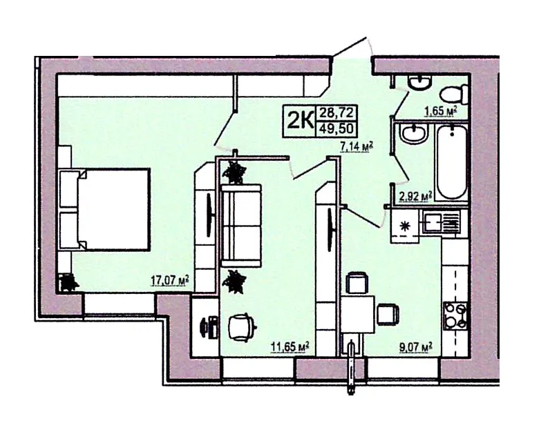 ЖК Правильний вибір — 49.5 м²