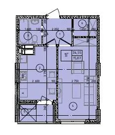 ЖК Маргарита — 34.6 м²