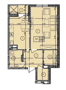 ЖК Маргарита — 53.6 м²