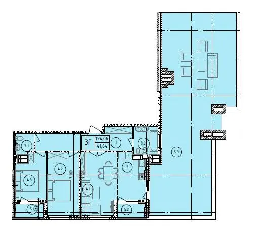 ЖК Маргарита — 124.1 м²