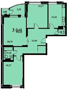 ЖК Приозерный — 94.1 м²
