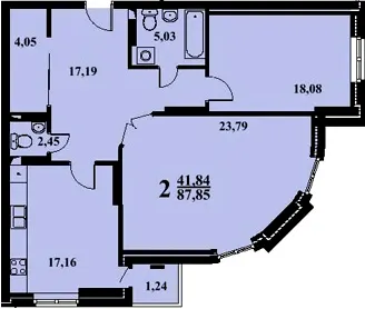 ЖК Приозерний — 87.9 м²