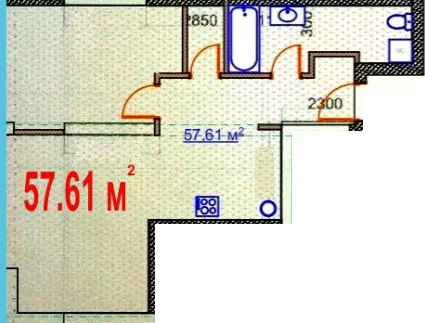 вул. Князя Володимира Великого, 15г — 57.6 м²