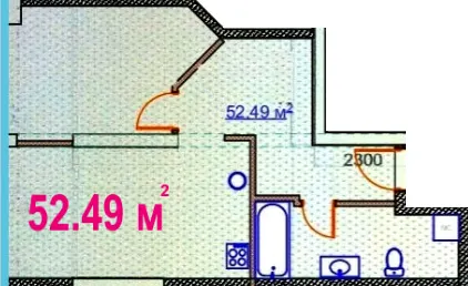 вул. Князя Володимира Великого, 15г — 52.5 м²
