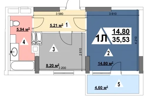ЖК Перспектива — 35.5 м²