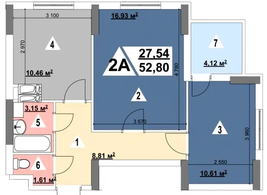 ЖК Перспектива — 52.8 м²