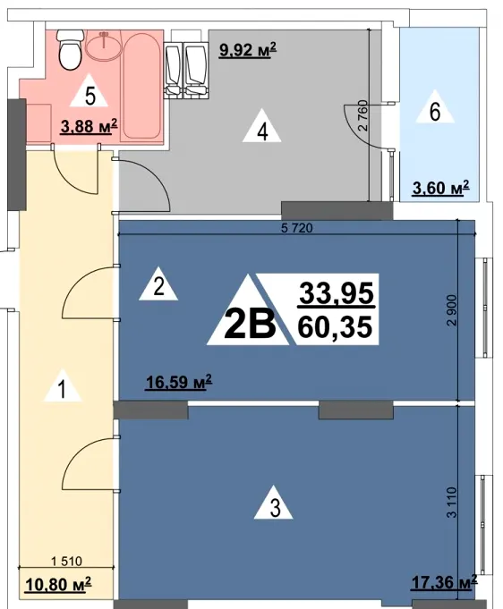 ЖК Перспектива — 60.4 м²