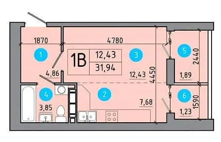 ЖК Перспектива — 31.9 м²