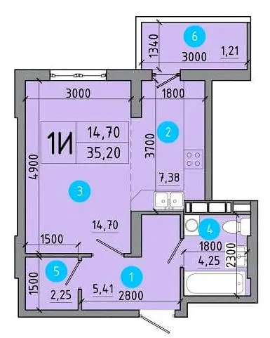 ЖК Перспектива — 35.2 м²