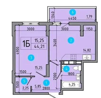 ЖК Перспектива — 44.2 м²