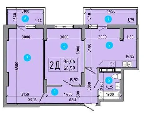 ЖК Перспектива — 66.6 м²