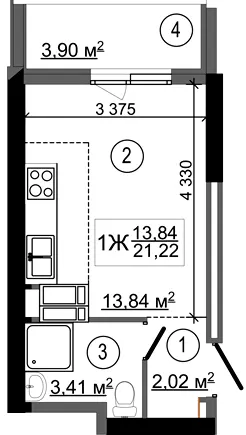 ЖК НебоSky — 21.2 м²