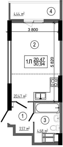 ЖК НебоSky — 30.9 м²