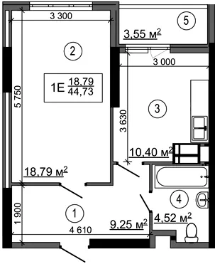 ЖК НебоSky — 44.7 м²