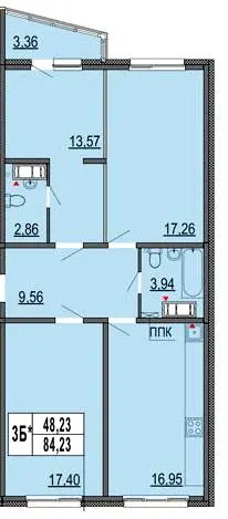 ЖМ Патриотика — 84.2 м²