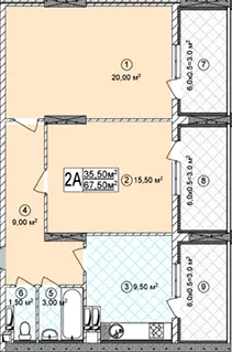 ЖК Виноградний (Синьоозерний) — 67.5 м²