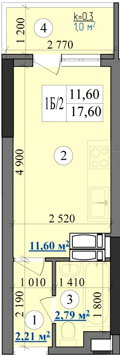 ЖК Флагман — 17.6 м²