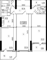 ЖК Флагман — 88.8 м²