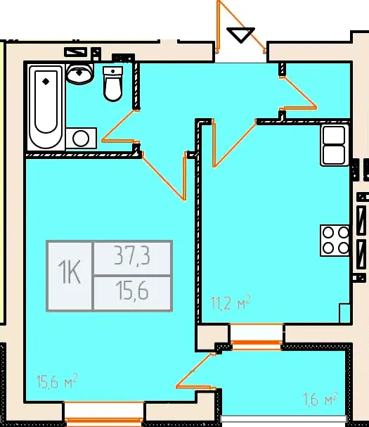 ЖК Київський квартал — 37.3 м²