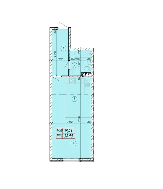 ЖК Милославський — 38.9 м²