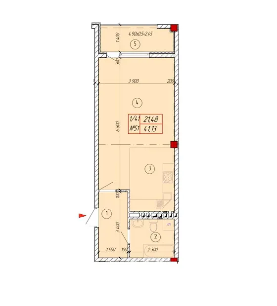 ЖК Милославський — 41.1 м²
