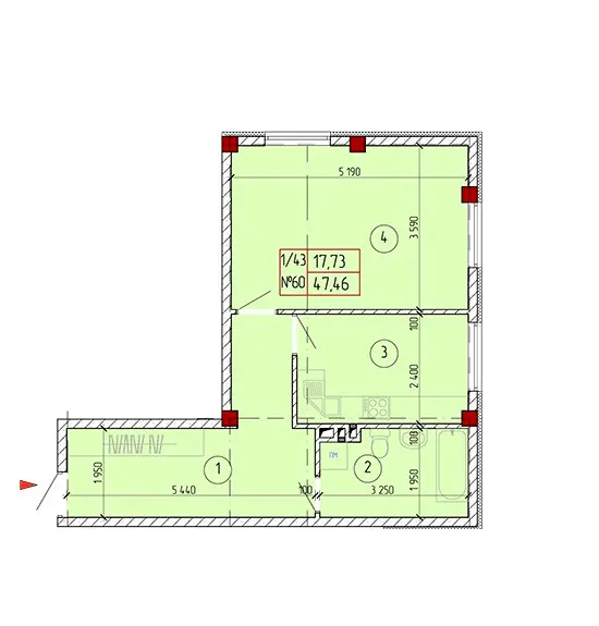 ЖК Милославський — 47.5 м²