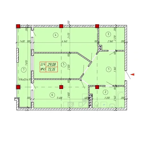 ЖК Милославський — 73.4 м²