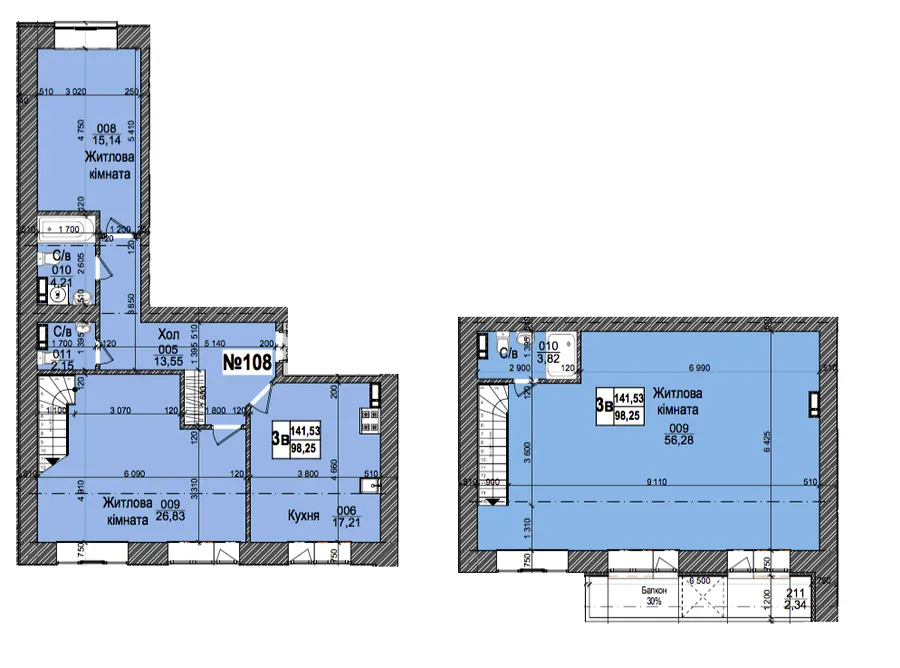 вул. Коцюбинського, 9а — 141.5 м²