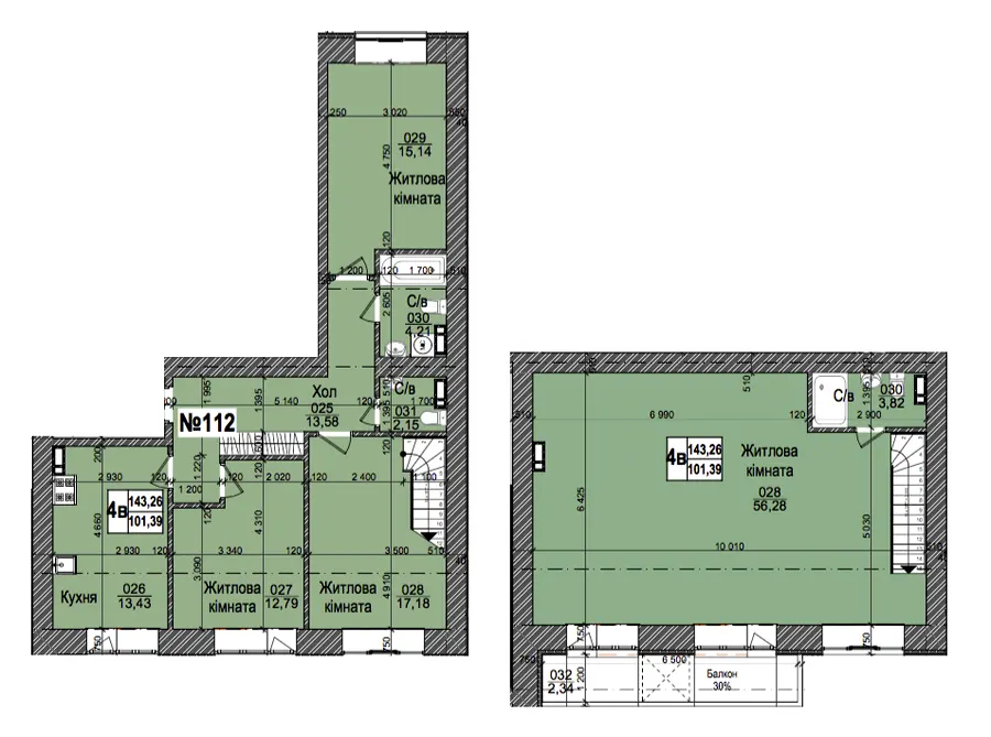 вул. Коцюбинського, 9а — 143.3 м²