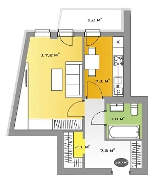 Дохідний дім NTEREST — 38.7 м²