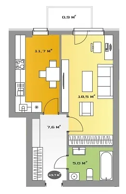 Дохідний дім NTEREST — 43.7 м²