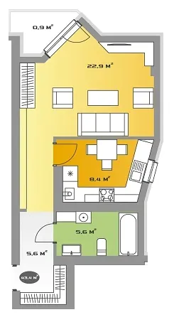 Дохідний дім NTEREST — 43.4 м²