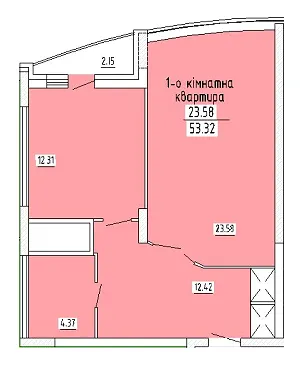 вул. Уральська, 14, 16, 18 — 53.3 м²