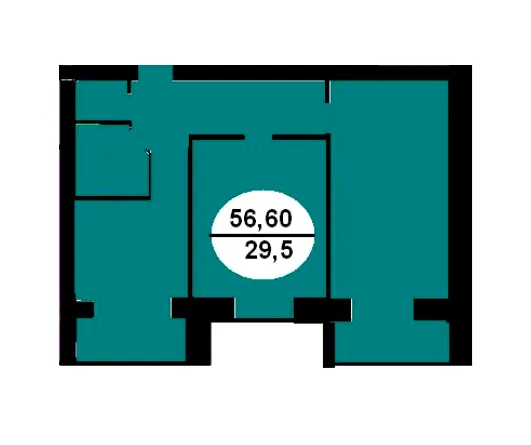 ЖБК Красовський — 56.6 м²