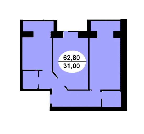 ЖБК Красовський — 62.8 м²