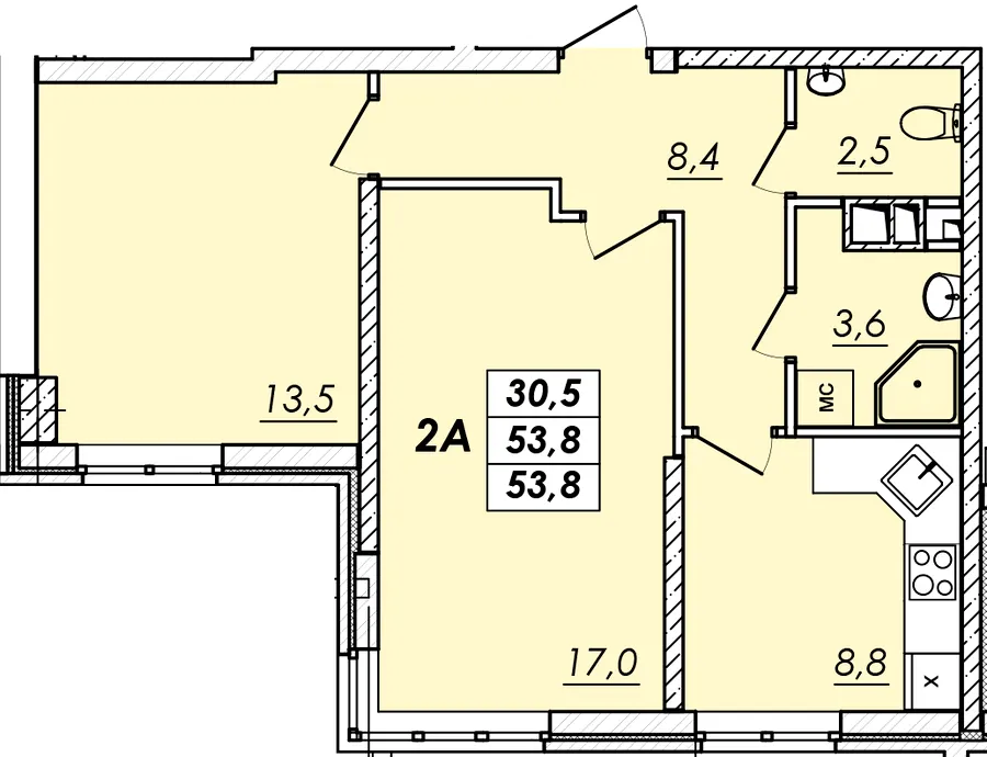 ЖК RealPark — 53.8 м²