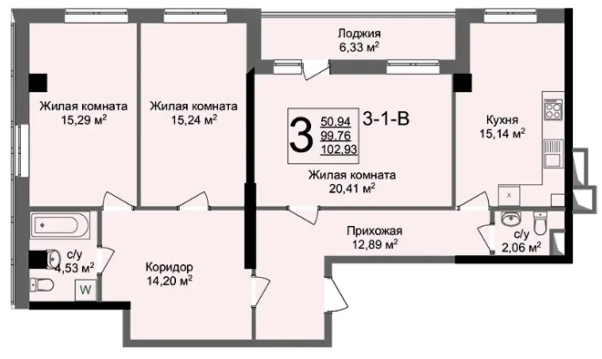 ЖК Люксембург — 109 м²